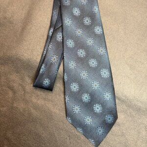 Vintage 60s 70s Golden Clasp by Prince Consort Tie Blue Geometric Polyester USA